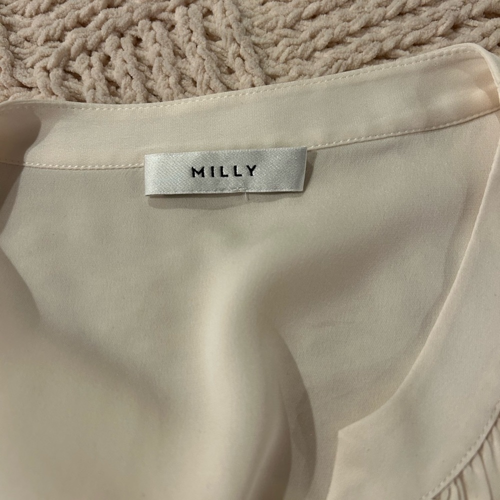 Milly Cream Long Sleeve Women's Blouse - Picture 4 of 9